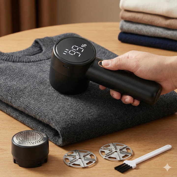 מסיר גולגולים ומחדש בדים עם צג דיגיטלי